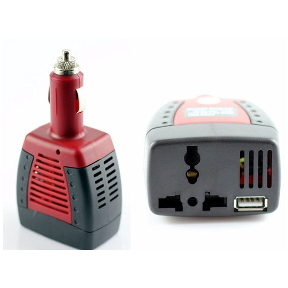 Inversor de Corriente para Auto de 12V a 220V USB 75W Cargador S0053