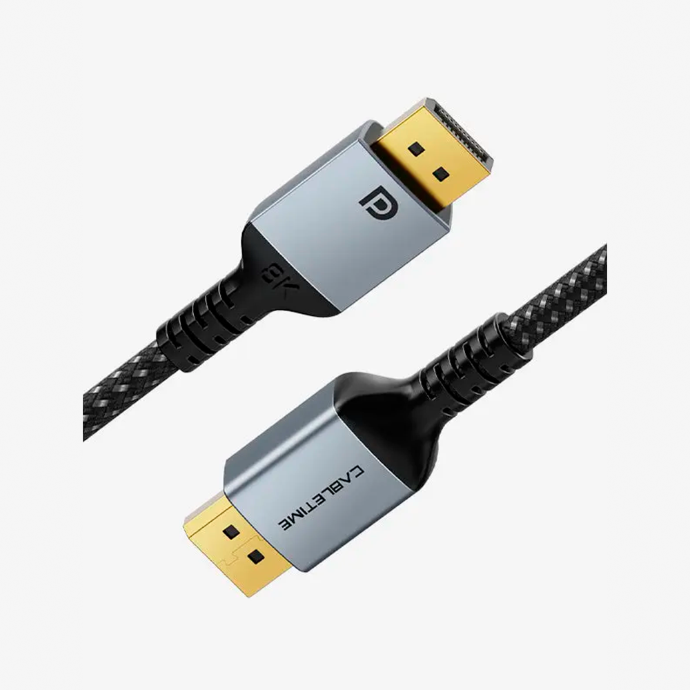 Cable DisplayPort a DisplayPort 1.4 CABLETIME 2 Metros 8K 60Hz 4K 120Hz HDR Conectores Chapados en Oro 24K Carcasa de Aluminio y Malla Trenzada para Monitor Gamer y PC S2350