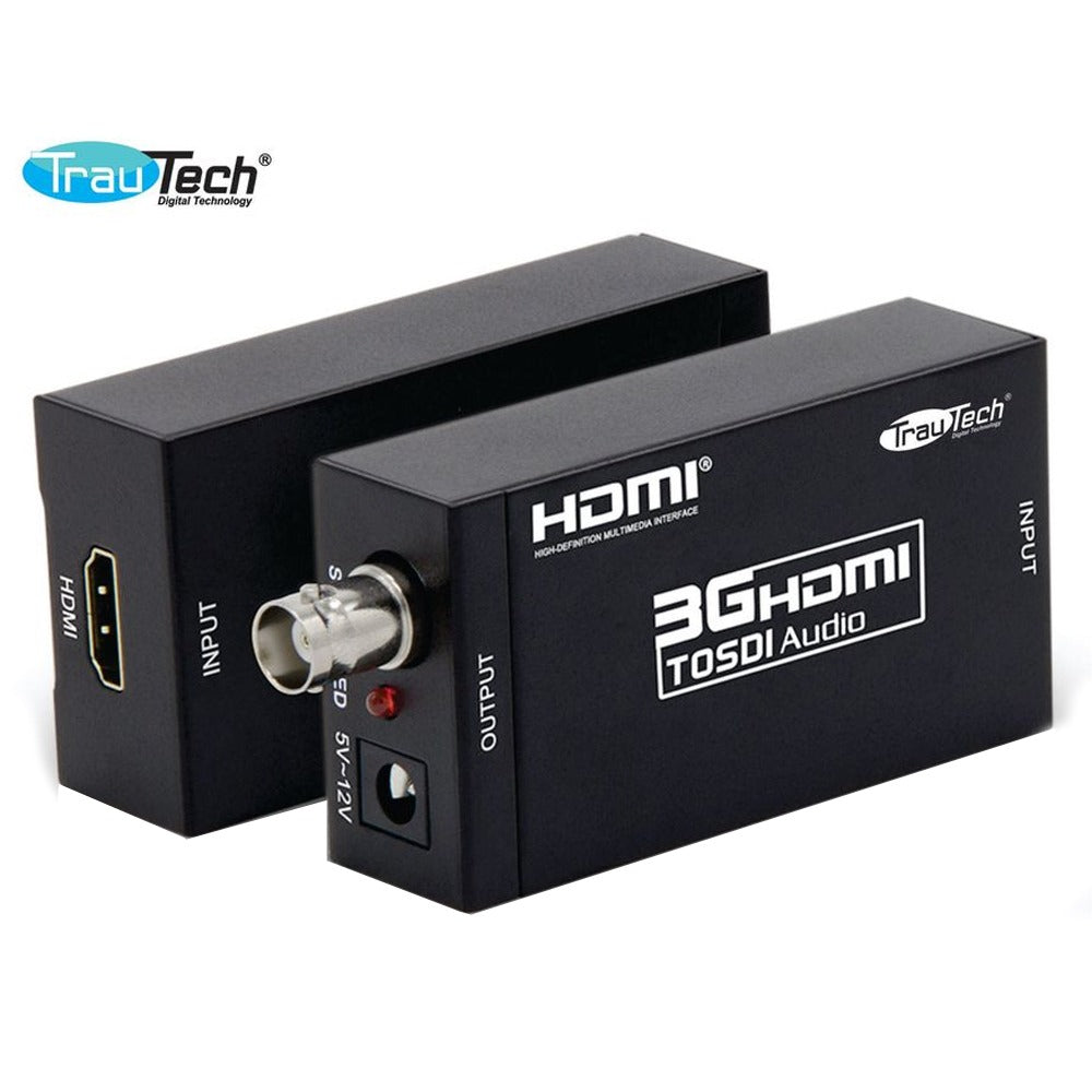 Convertidor HDMI a SDI metálico TRAUTECH 1080p Cámaras S1253