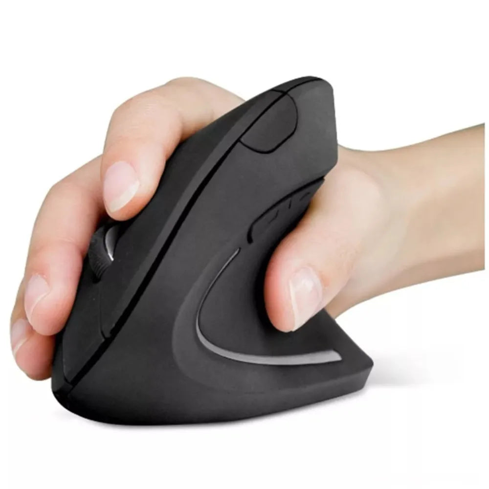 Mouse Vertical Inalámbrico Ergonómico USB Evita Túnel Carpiano Negro S1484