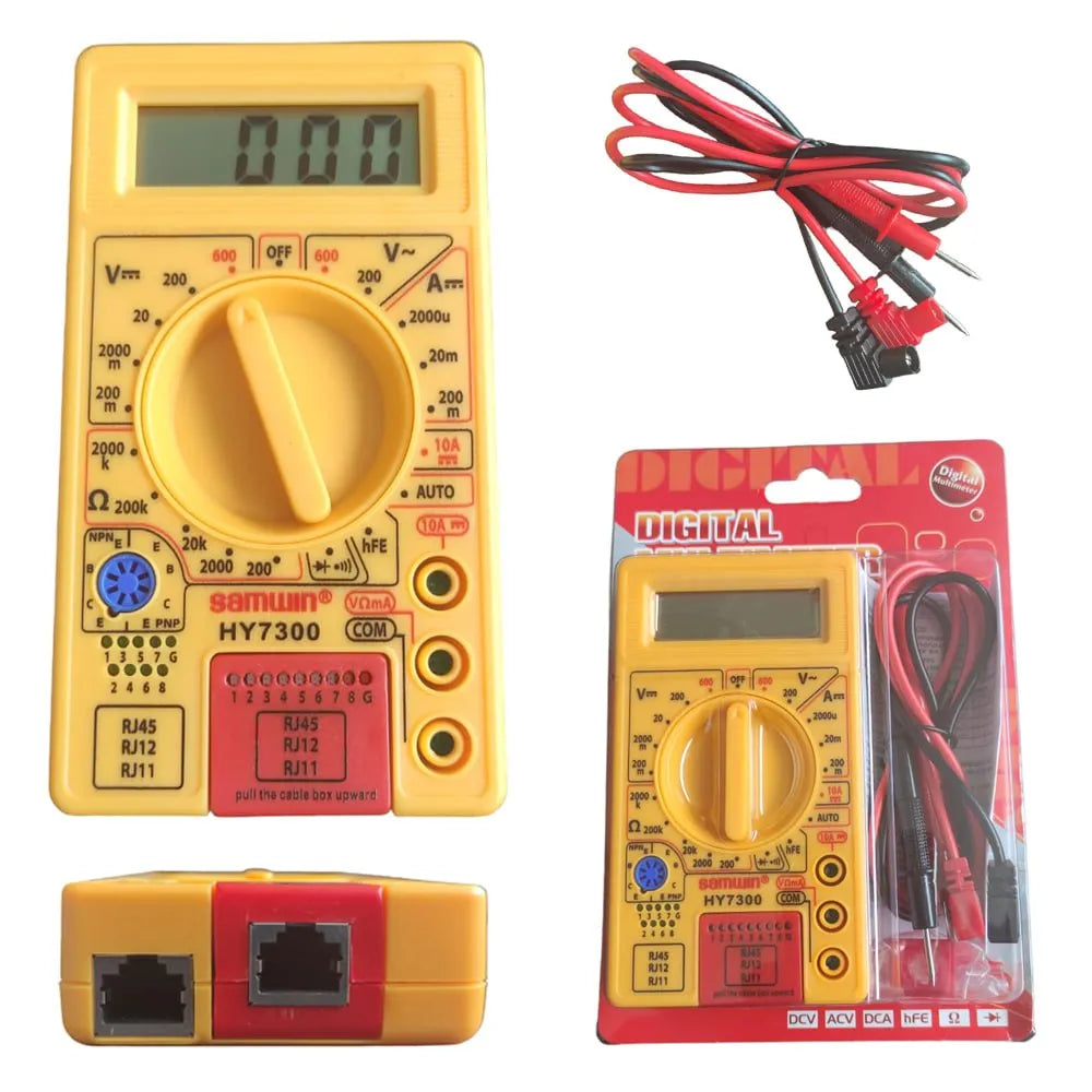 Multimetro Digital de Bolsillo con Lan Tester Probador RJ45 SAMWIN S1478