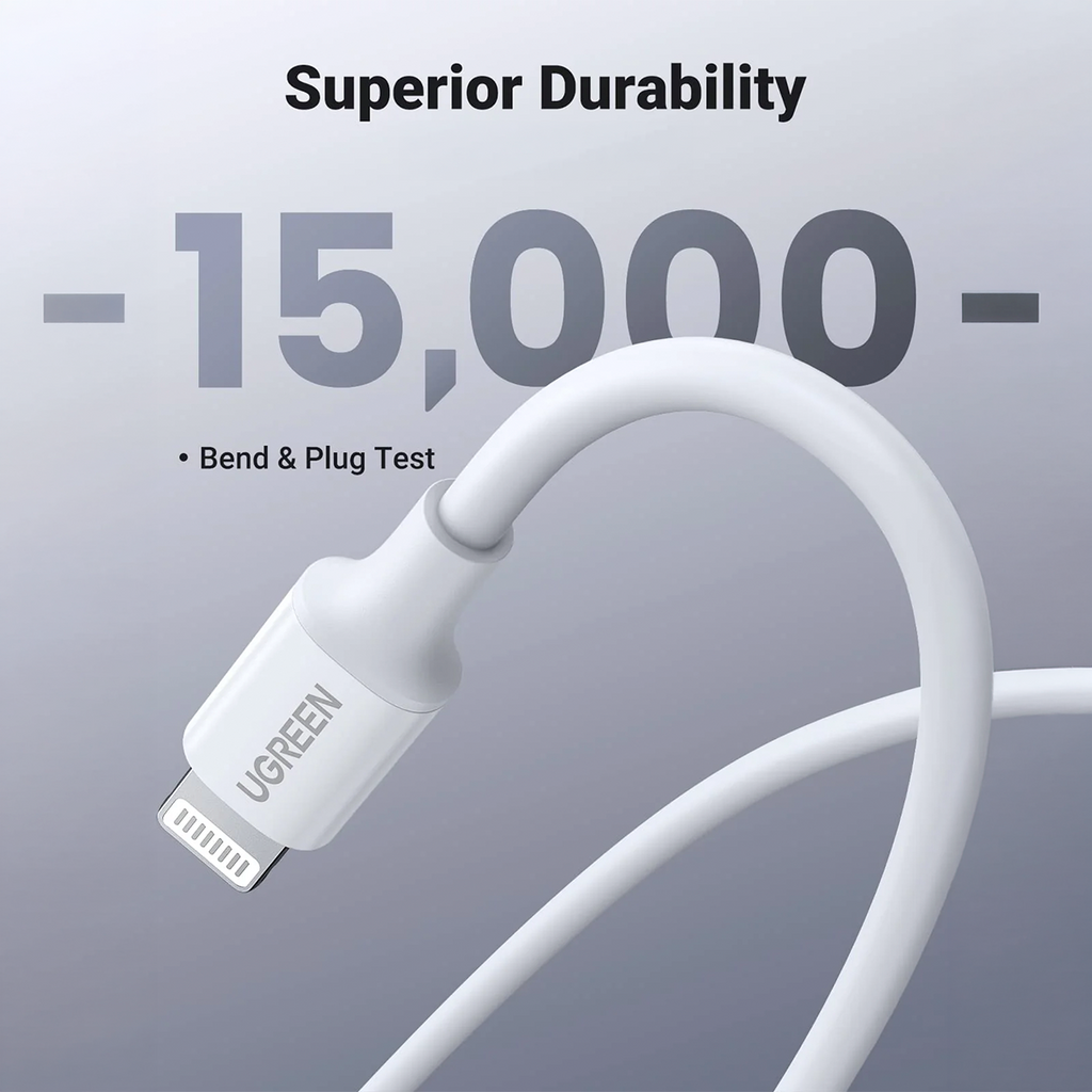 Cable UGREEN Tipo C a Lightning 1 Metro Carga Rápida PD 60W para iPhone s2053