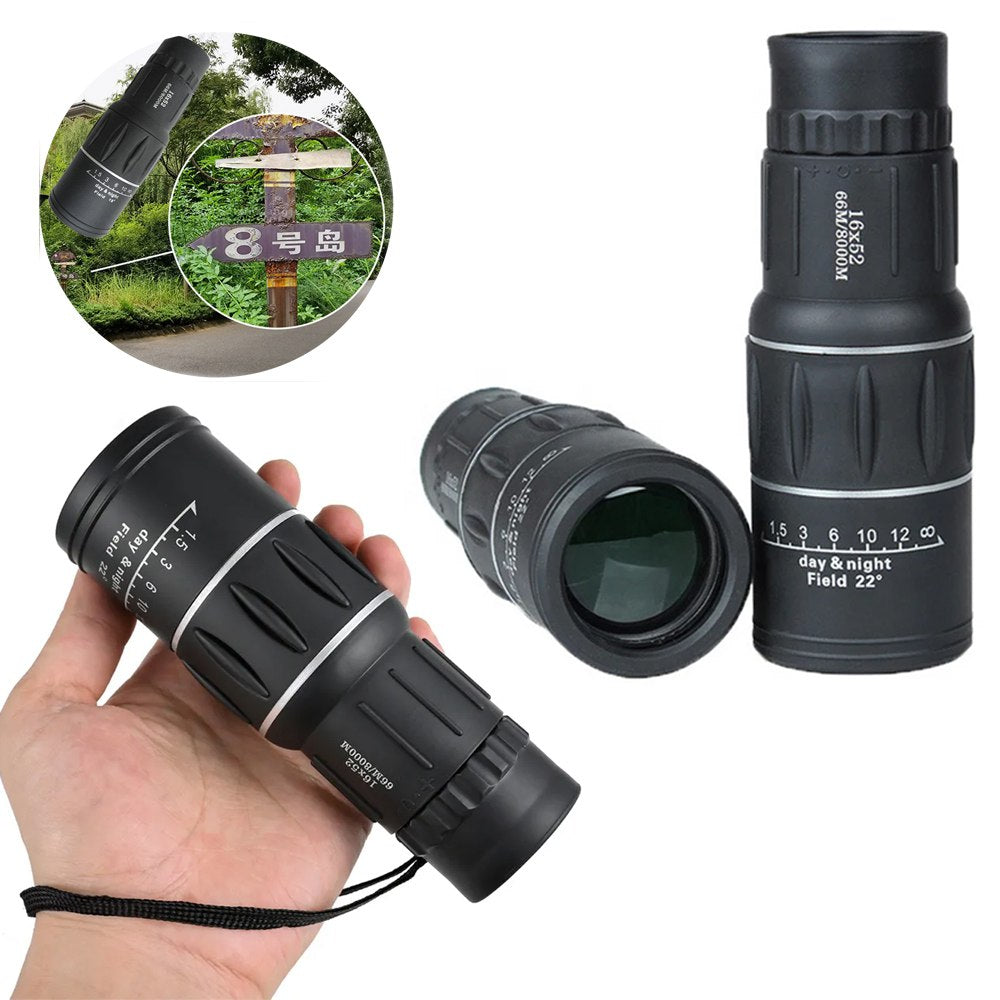 Telescopio monocular 16x52 doble enfoque óptico Zoom S1471