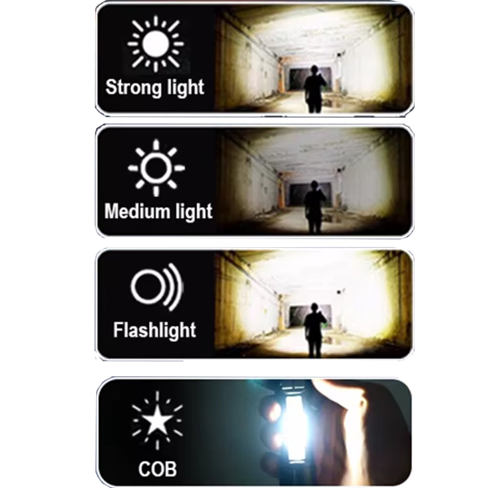 Linterna Táctica de Aluminio con Luz Lateral COB y Power Bank (6000mAh) s2076