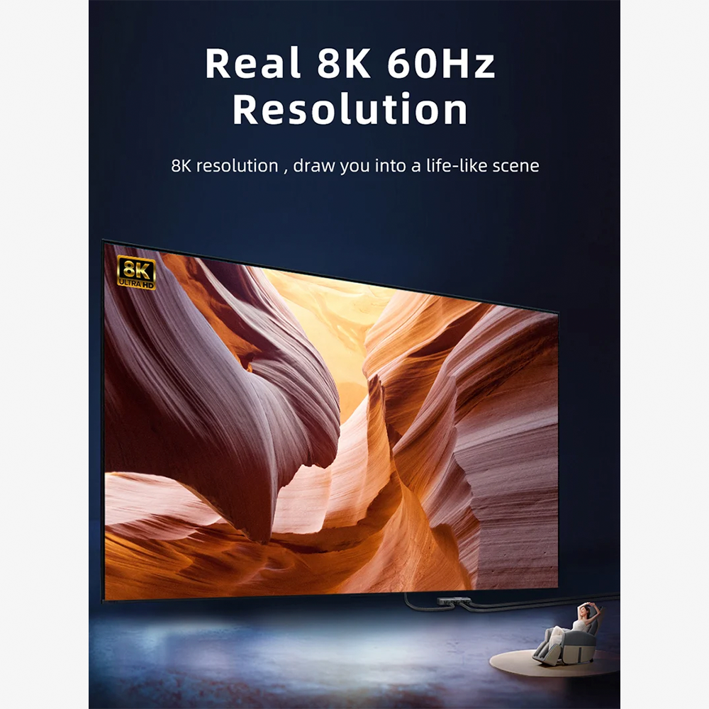 Switch Conmutador HDMI 2.1 Bidireccional 8K 60Hz 4K 120Hz CABLETIME 2 en 1 o 1 en 2 de Aluminio con Soporte VRR HDR Dinámico y Dolby Atmos para PS5 Xbox Series X y PC Gamer S2360