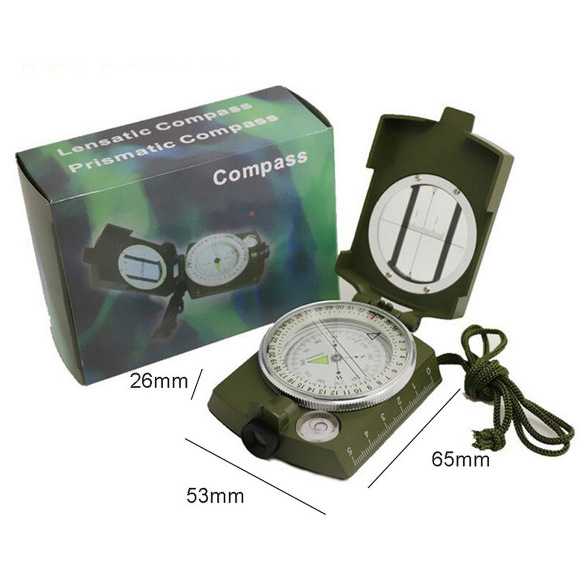 Brújula lensatica Prismatica profesional estilo militar S0952