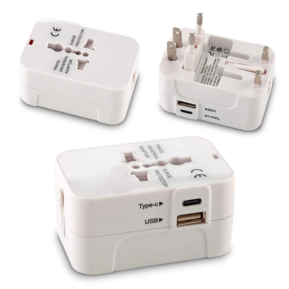 Adaptador Internacional Enchufe Universal Viajero 110v 220v + 1 USB + 1 tipo C S2011