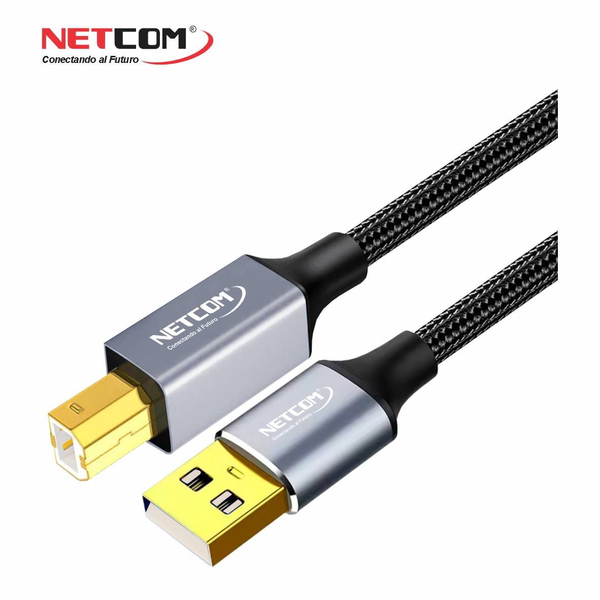 Cable USB 2.0 para impresora 5 Metros NETCOM 480Mbps USB A a USB B S2058