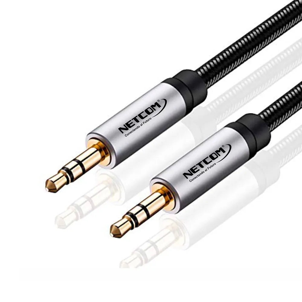 Cable de Audio Plug a Plug 3.5mm TRS de 3 Metros NETCOM S1547