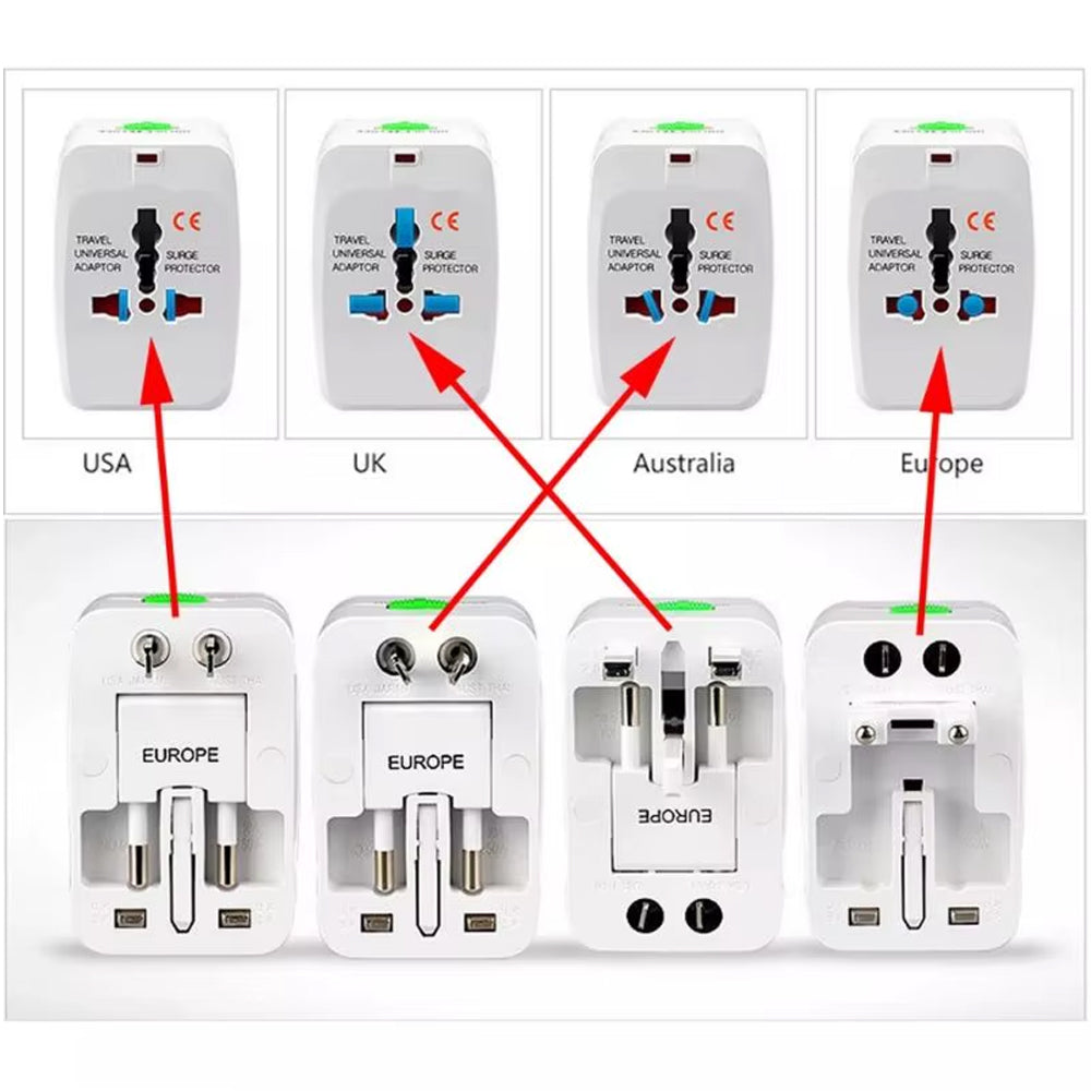 Adaptador Internacional Enchufe Universal Viajero 110v 220v + 2 USB S2010