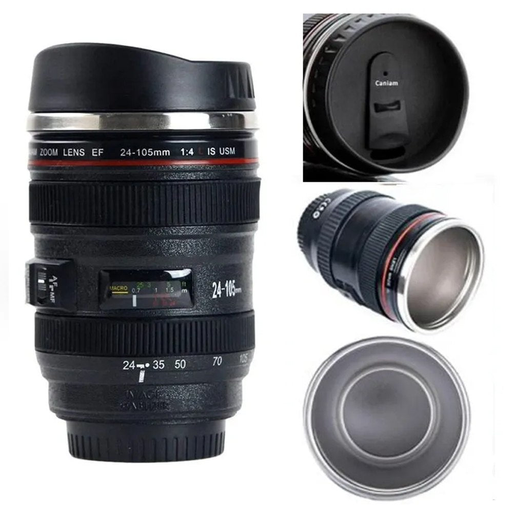 Taza Termica Lente Fotografico Tomatodo Mug Camara Cafe Te Negro S1625
