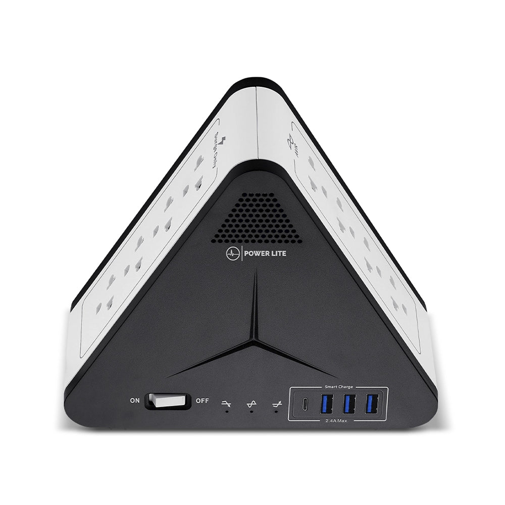 Estabilizador Regulador de Voltaje Power Lite Simetric PLI-1111U 1100VA 500W 8 Tomas 4 Puertos USB Type-C s2248