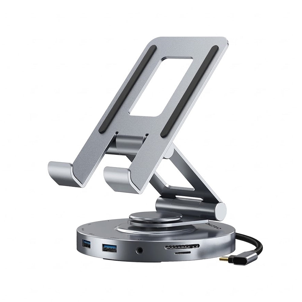 Docking Station y Soporte 8 en 1 USB-C CABLETIME 4K 60Hz PD 100W SD/TF 3.5mm Base Giratoria 360° iPad Pro Air CB02G S2277