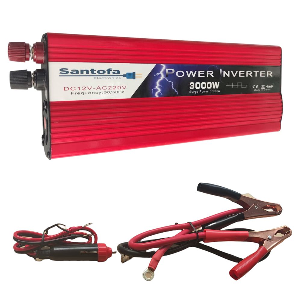 Inversor de Corriente Para Auto De 12v a 220v 2 USB 3000w cargador S1298