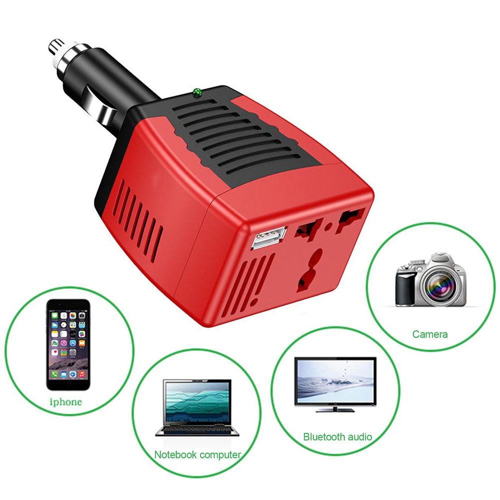 Inversor de Corriente Para Auto De 12v A 220v Usb 150w cargador 2.1A S1299