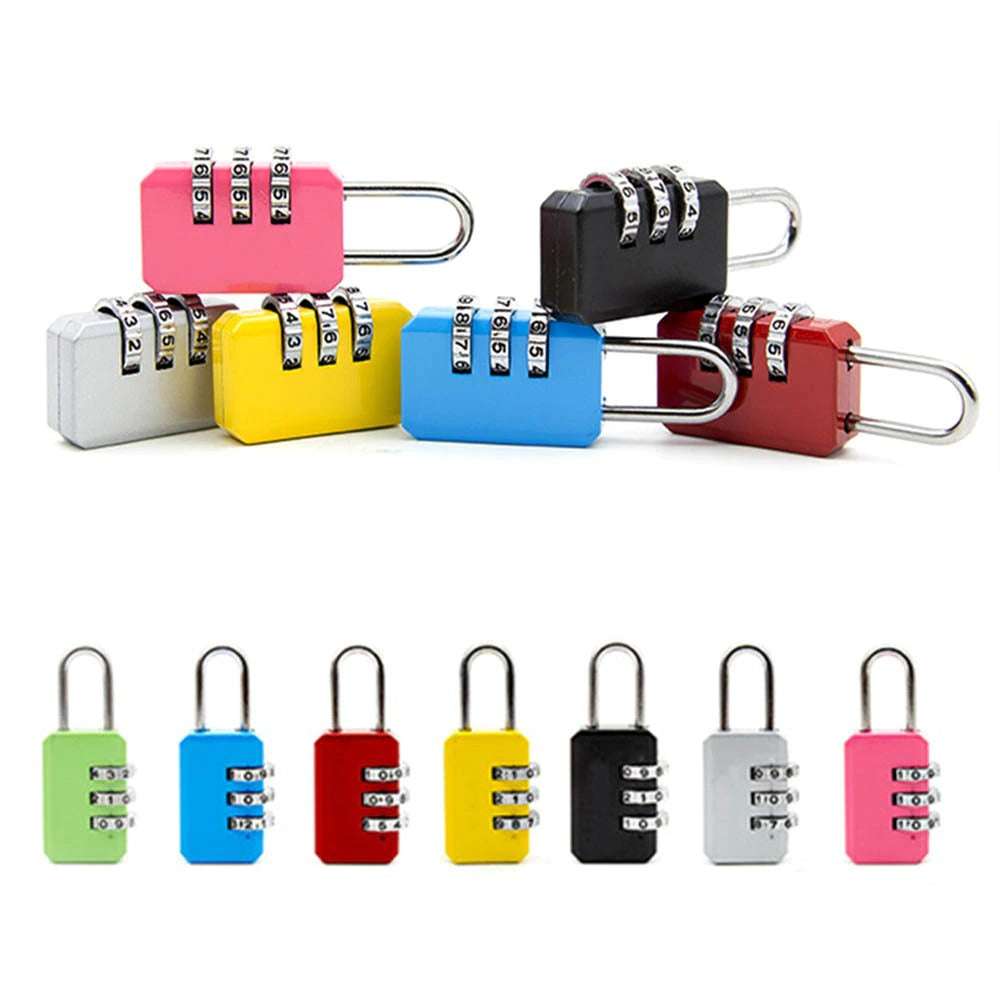 Candado de Seguridad para Mochilas y Maletas | Combinación de 3 Dígitos | Plata S1114-3