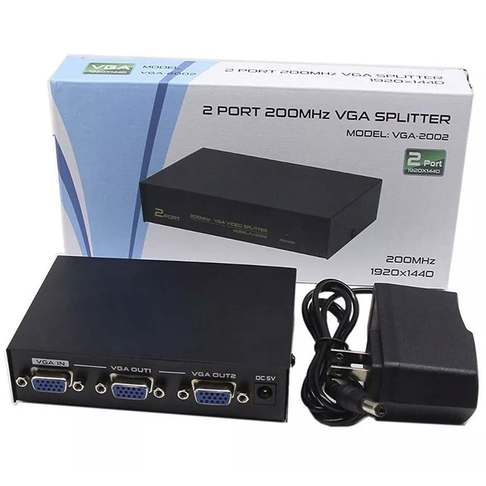 Splitter VGA 2 Puertos 200MHz 1920 x 1440 30 Metros VGA 2002 S0700