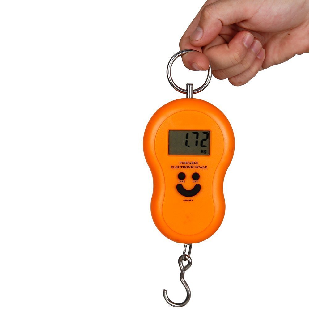 Balanza de Mano Digital LCD 50 kg | Báscula Profesional Multiuso Naranja S0165