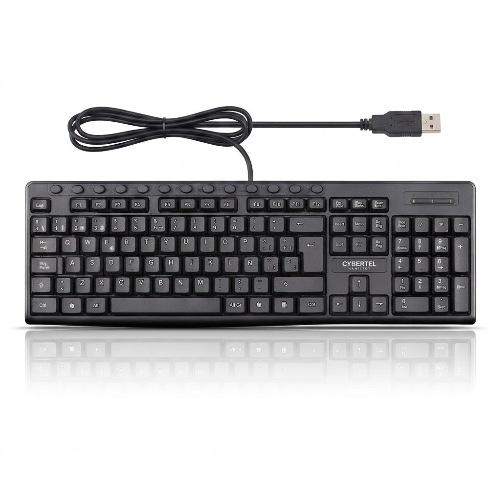 Kit Multimedia Teclado y Mouse USB Cybertel Hamilton 13 Botones Dedicados UV Waterproof 1000DPI CYB T109 s2242