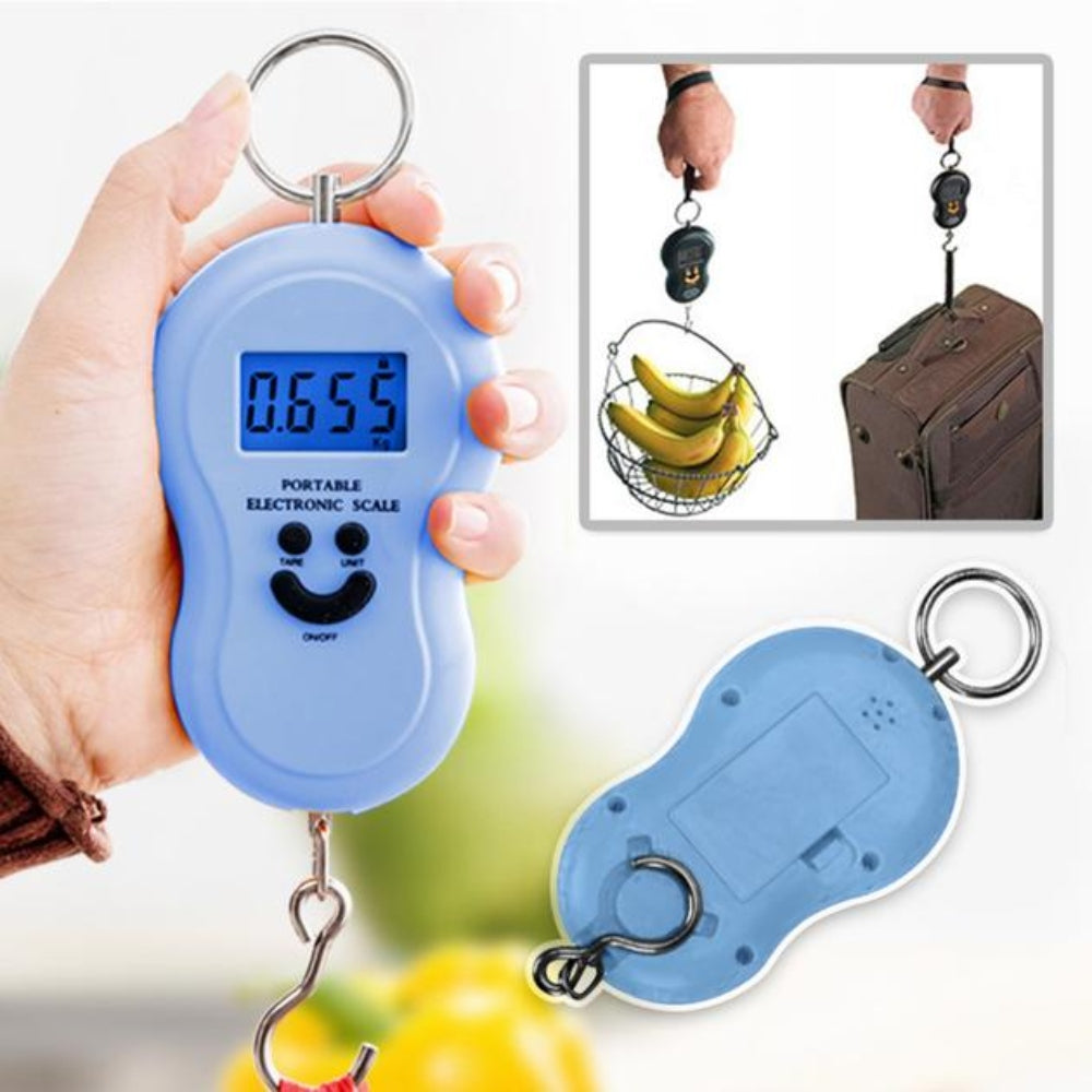 Balanza de Mano Digital LCD 50 kg | Báscula Profesional Multiuso Celeste S0018