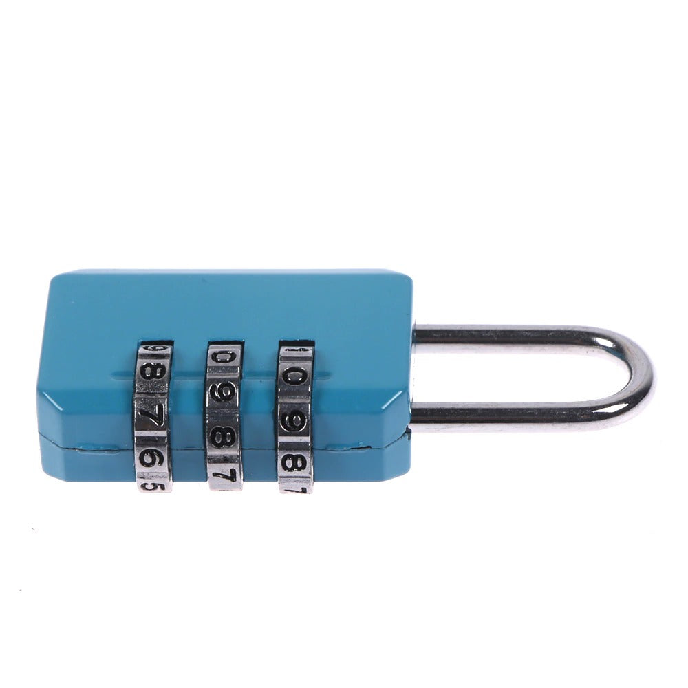 Candado de Seguridad de 3 Dígitos para Mochilas y Maletas Azul S1114-1