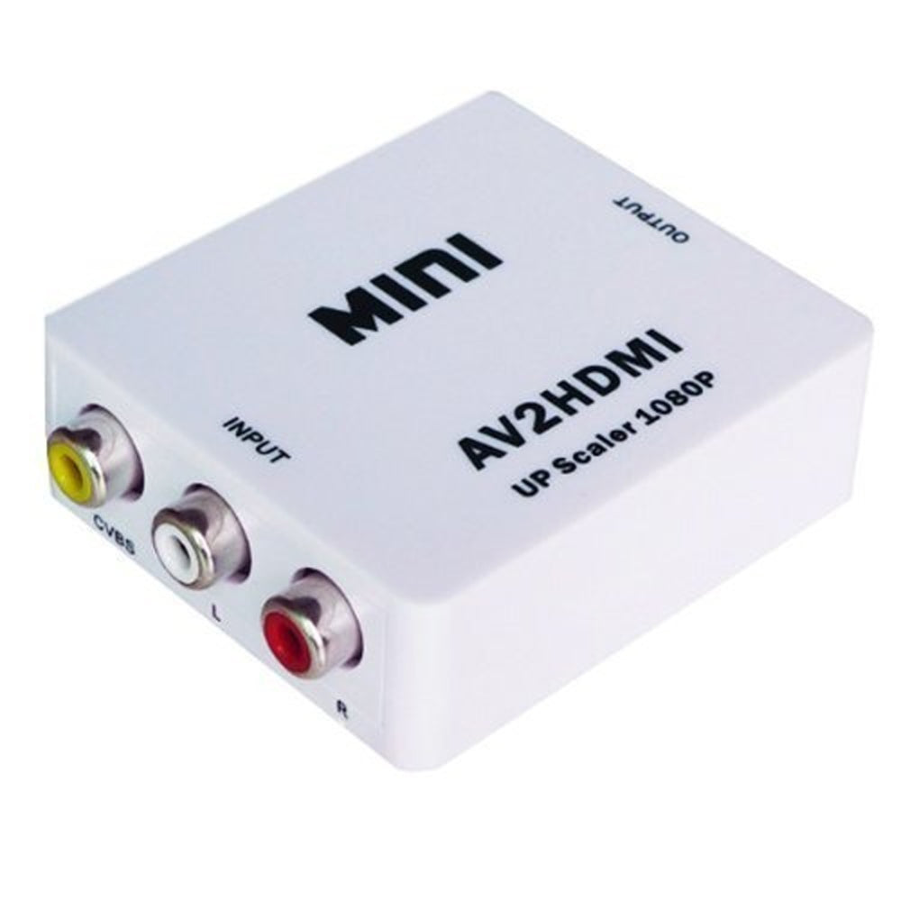 Convertidor Adaptador AV RCA a HDMI 1080p Full HD Video Blanco S0067