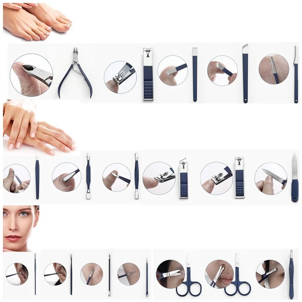 Set Manicura Pedicura Acero Inoxidable cortauñas 15 Piezas S1412