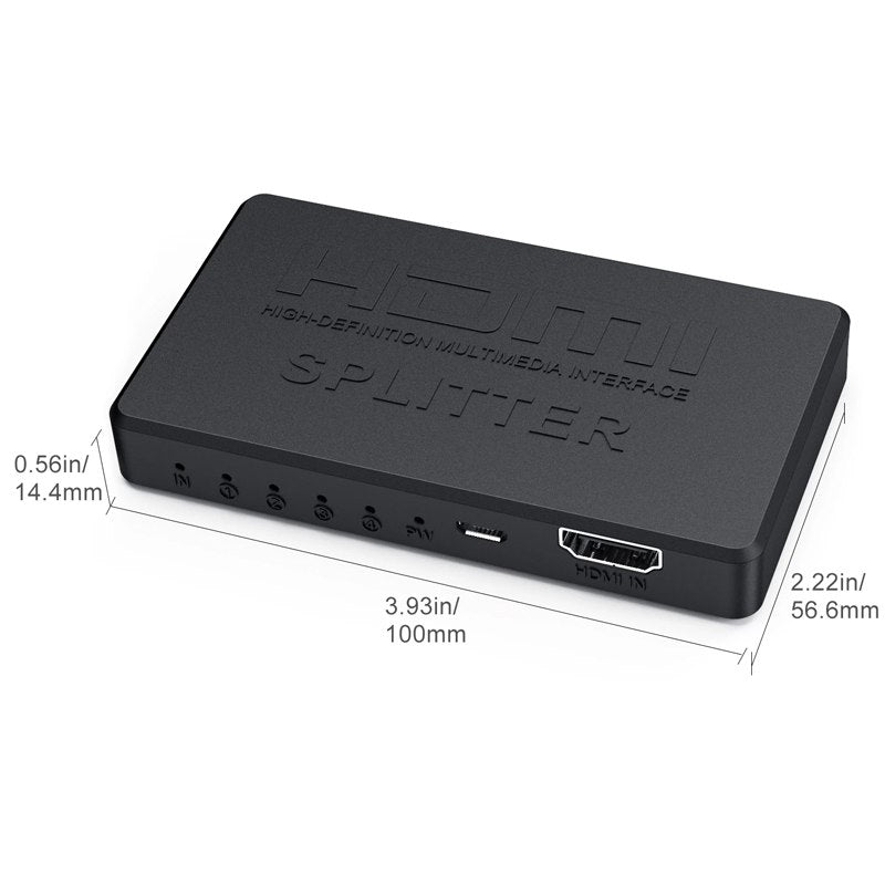 Splitter Hdmi 1x4 Full Hd 4K 3D 1080P 60Hz Multiplica Señal S1623