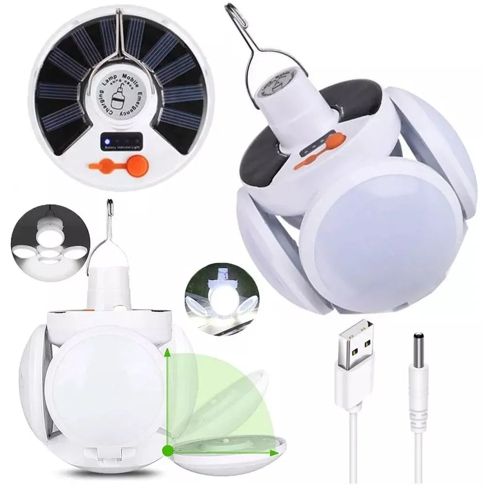 Foco Lampara Luz Led Recargable Usb Portátil Exterior Blanco S1779