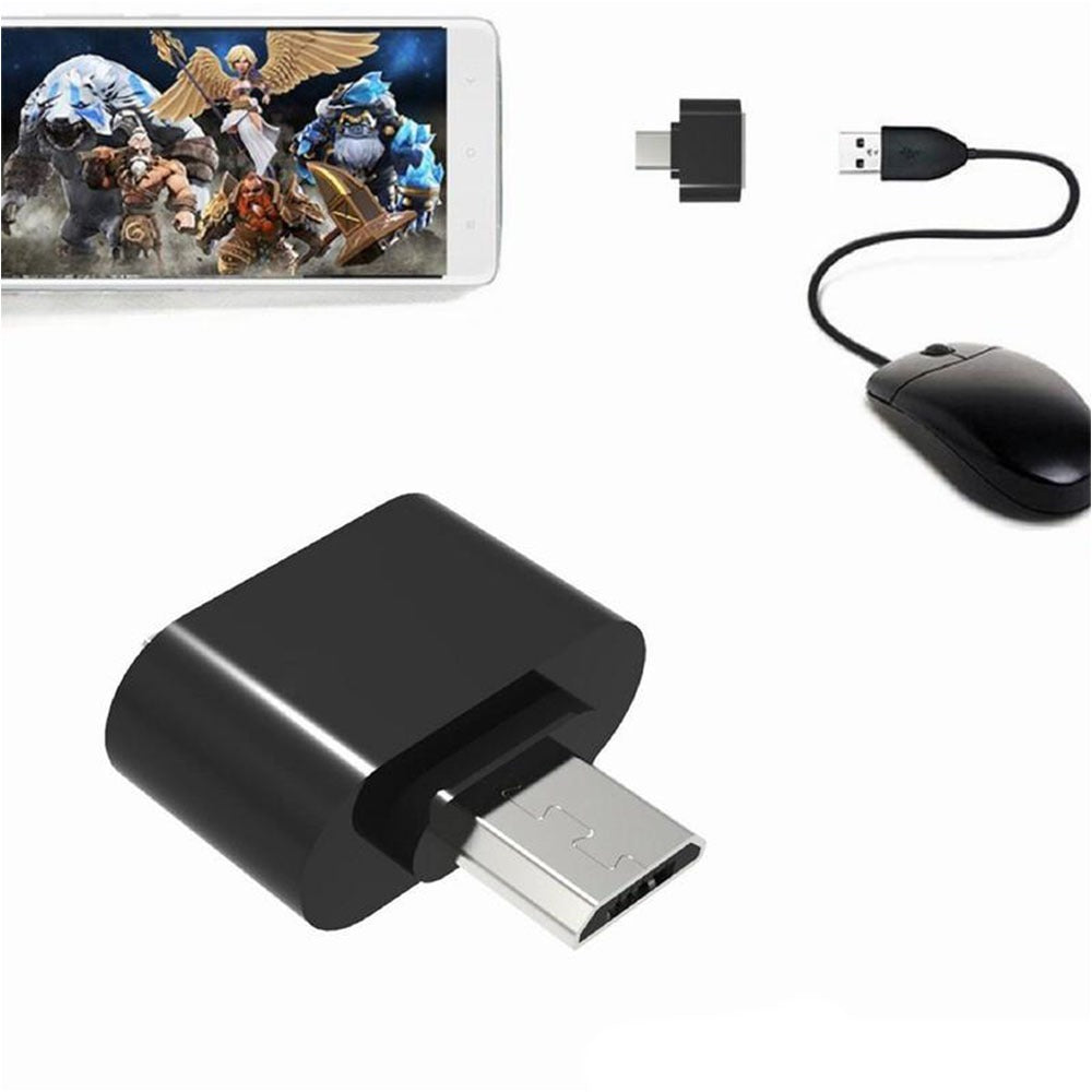 Convertidor Adaptador Otg Micro Usb Macho A Usb 2.0 Hembra - Negro S0831