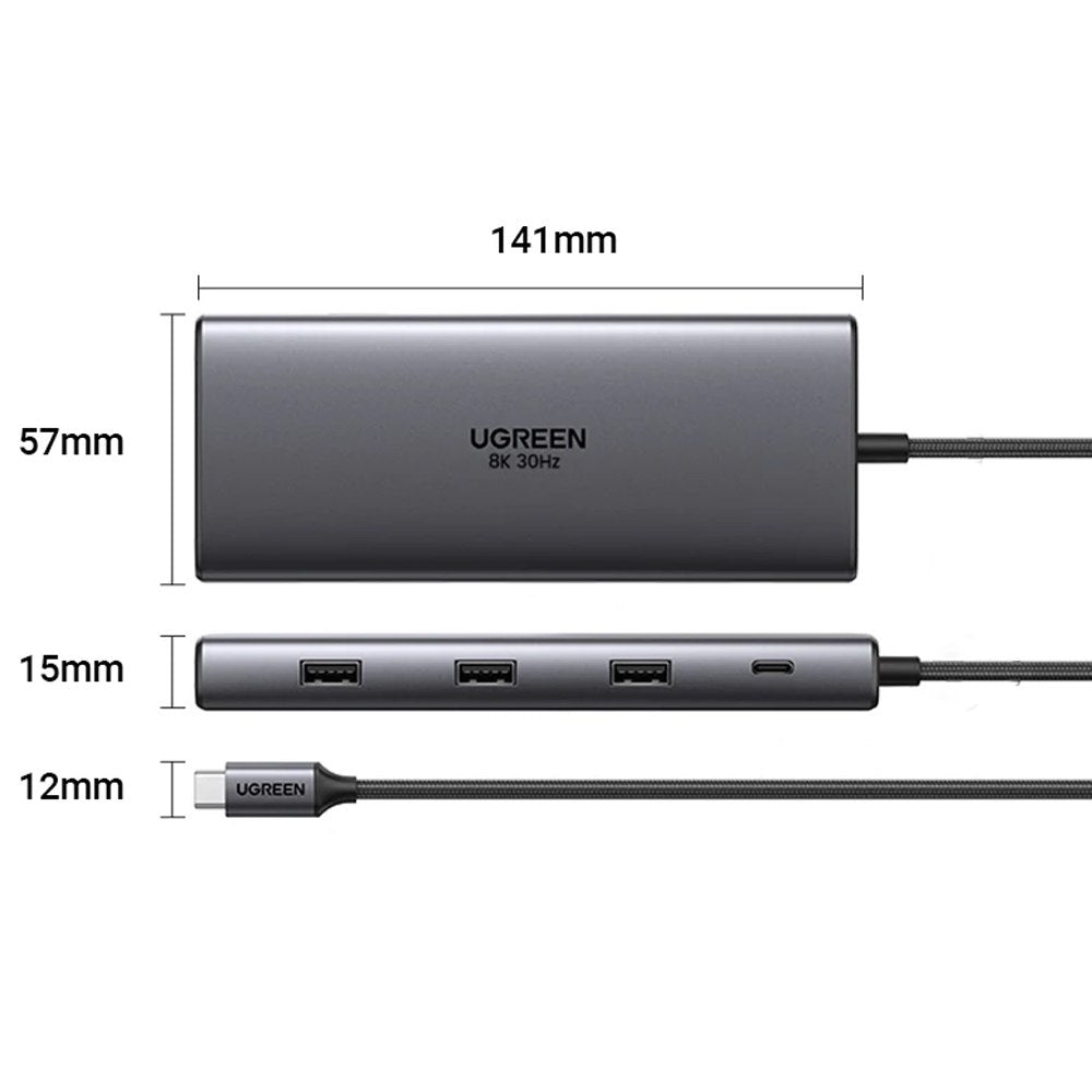 Adaptador Tipo C 10 En 1 Multiport Hub Estacion Lan Hdmi 8K 4k ugreen S1584