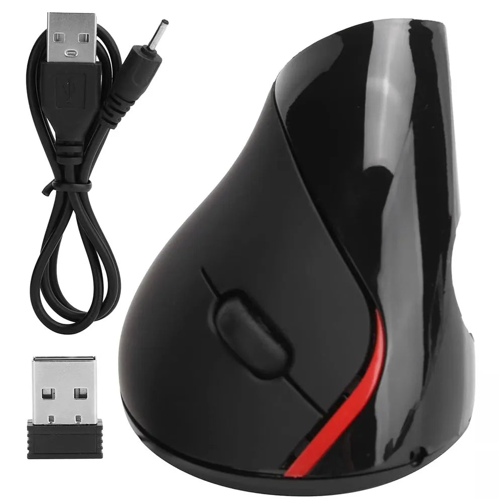 Mouse Vertical Inalambrico Ergonómico Usb Recargable Negro S1568