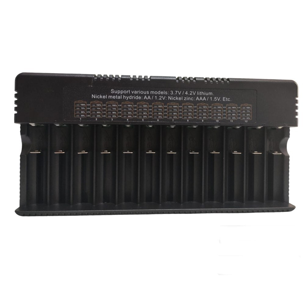 Cargador de pilas baterías recargables 12 puestos AA AAA 18650 26650 S1589