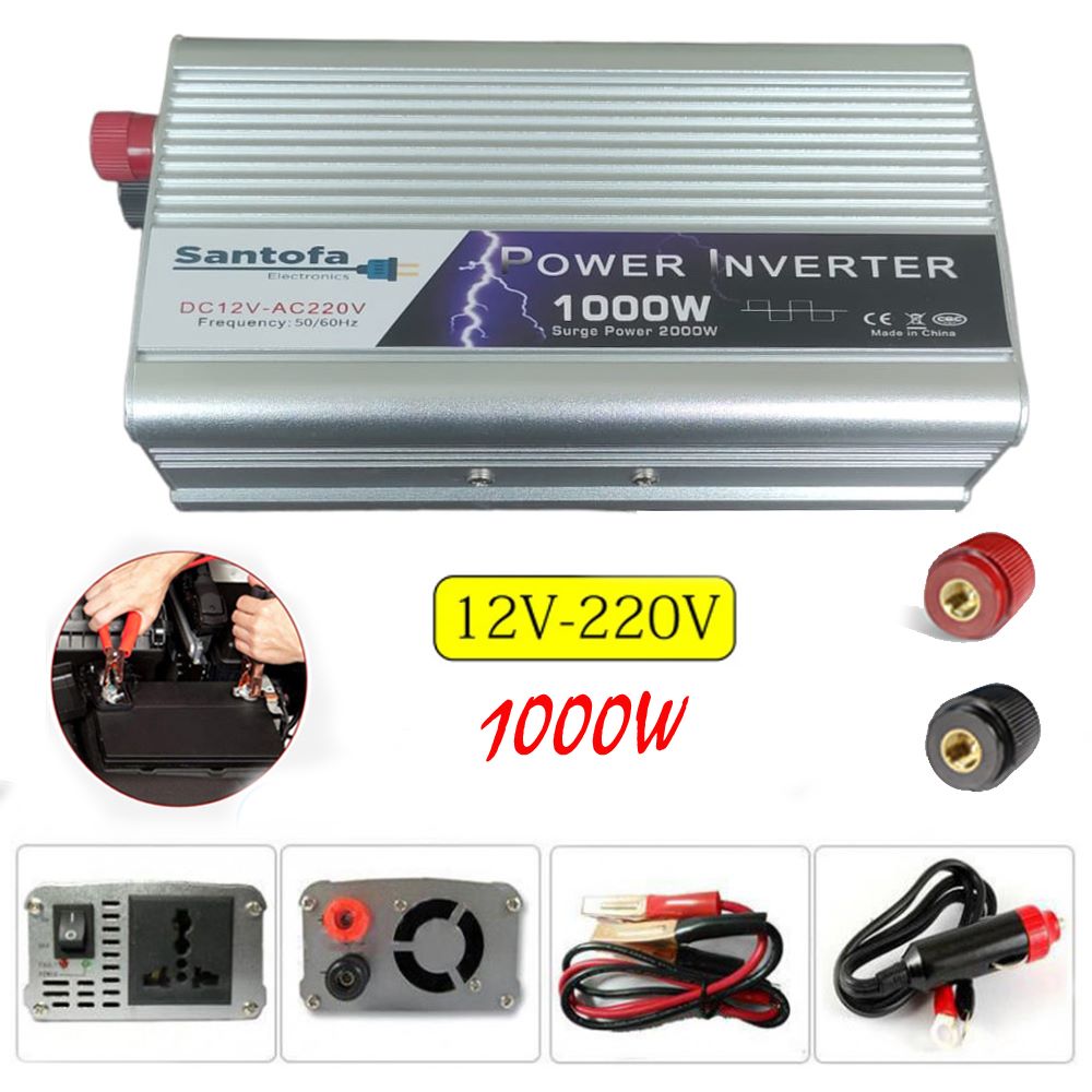 Inversor de Corriente 12V a 220V | 1000W - 2000W Pico | USB SANTOFA S1319