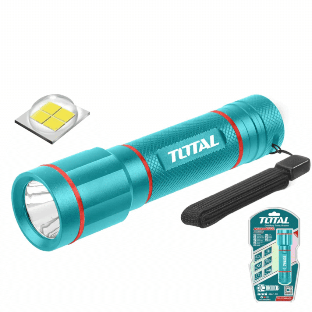 Linterna de Mano Táctica TOTAL 250 Lúmenes LED 160m Aleación de Aluminio IPX4 Industrial TFL013AAA58 S2307