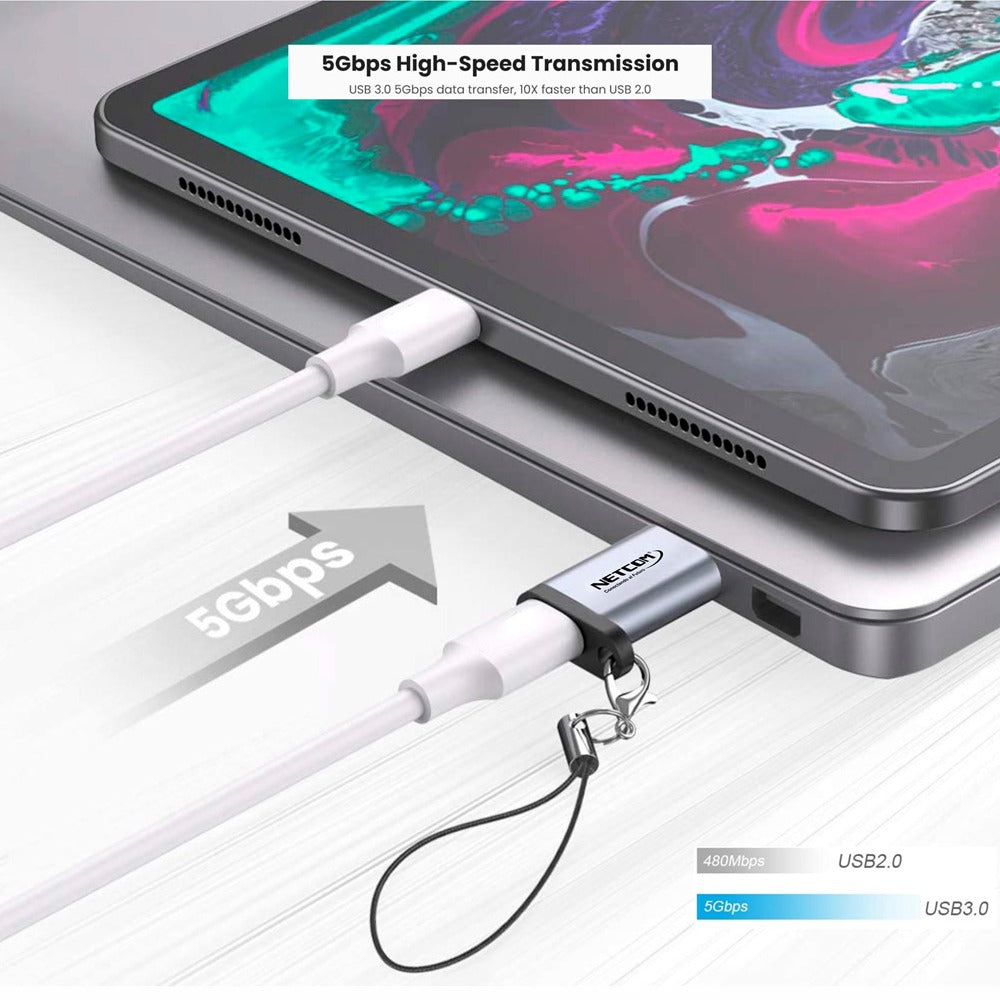 Adaptador OTG USB 3.0 Macho a Tipo C Hembra NETCOM S1216