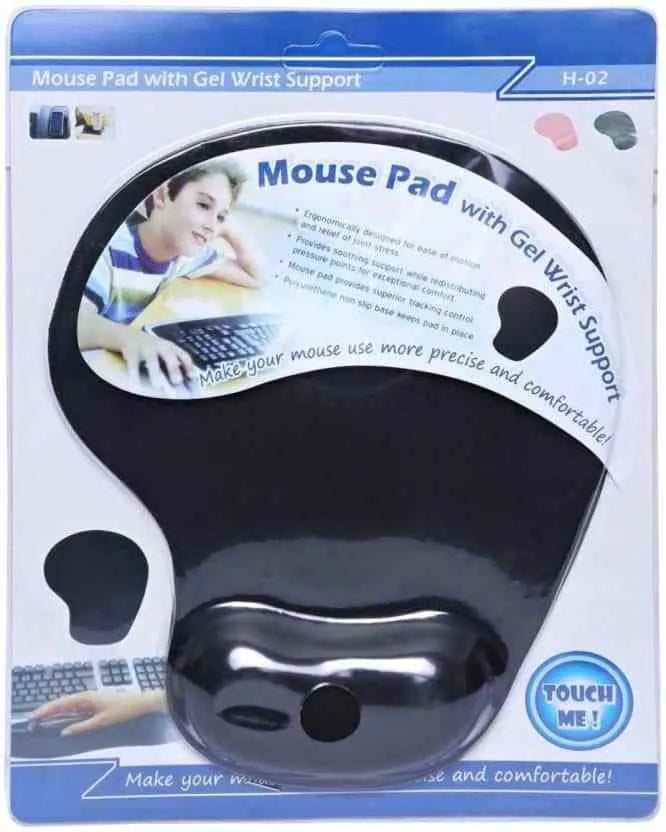 Mousepad con Almohadilla de Gel | Base Antideslizante Negro S0558