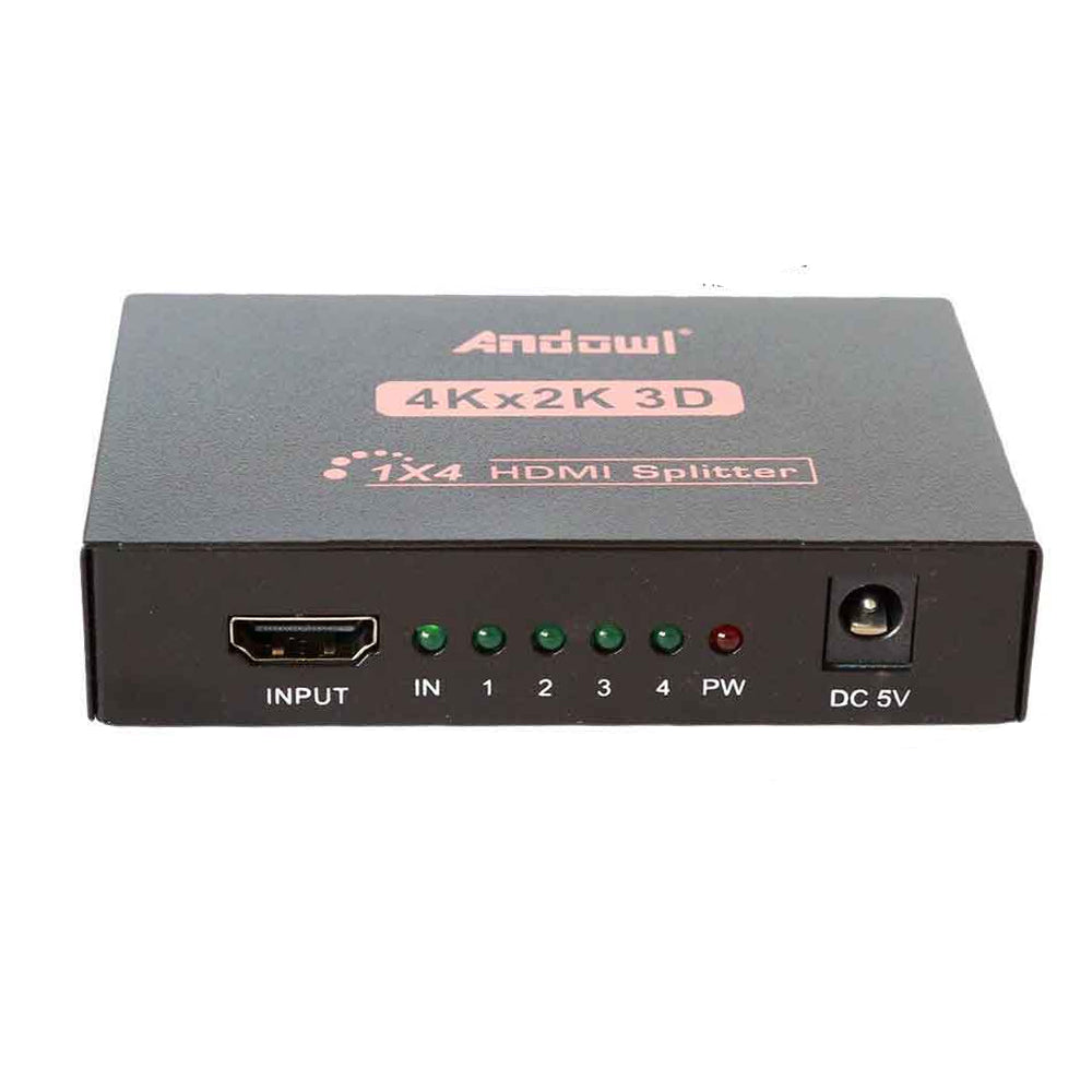 Splitter Divisor HDMI 1x4 Ultra HD 4K 30hz 3D ANDOWL (1 Entrada a 4 Salidas) s2078