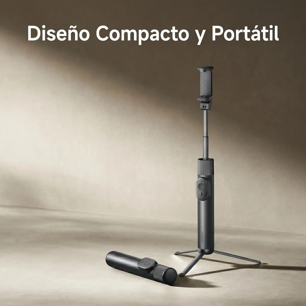 Selfie Stick Trípode Mini Xiaomi Control Remoto Bluetooth Soporte Giratorio 360° Aluminio Negro S2236