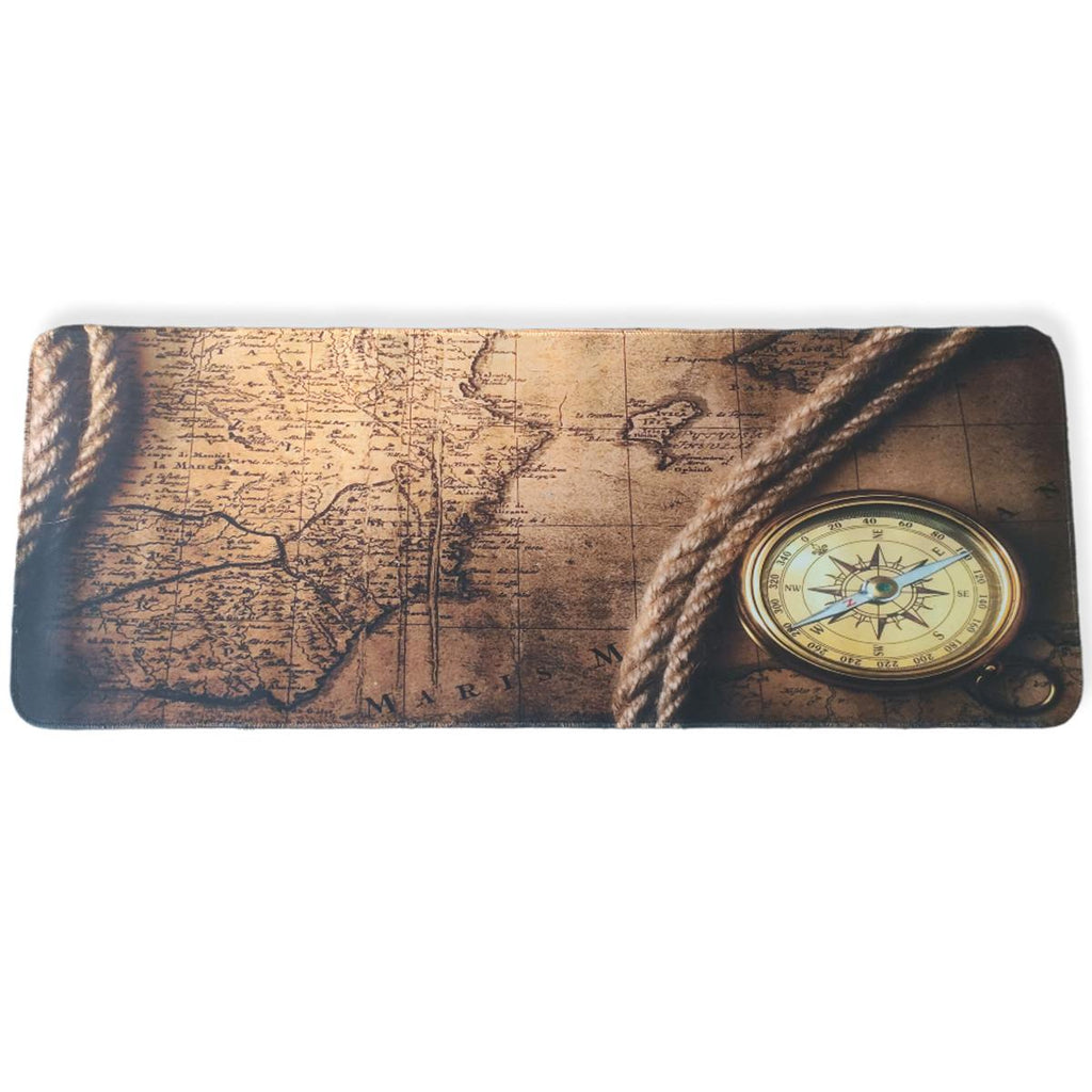 Mouse Pad Base de Escritorio Extra Large 80x30cm | Mapa y Brújula S0933