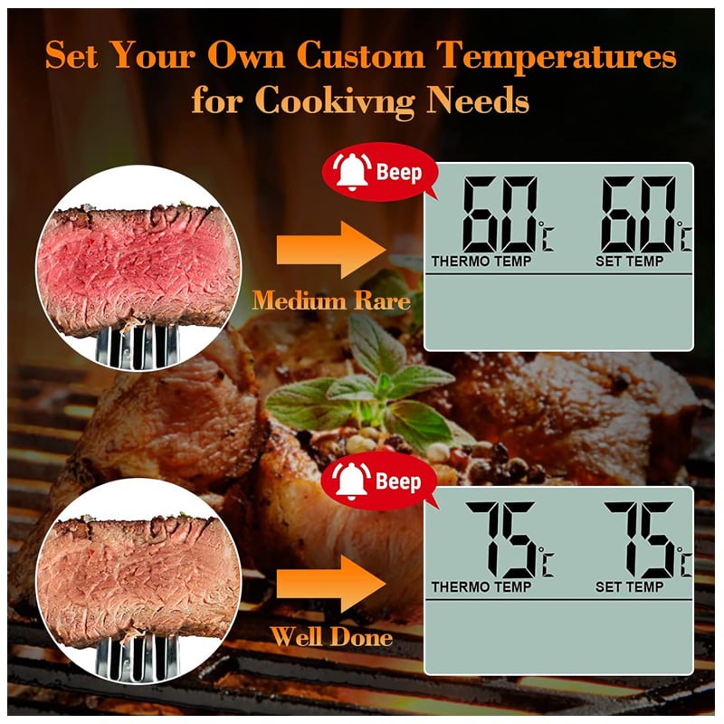 Termometro Digital Cocina Liquidos Solidos Carnes Aceite Alarma Sonda S1621