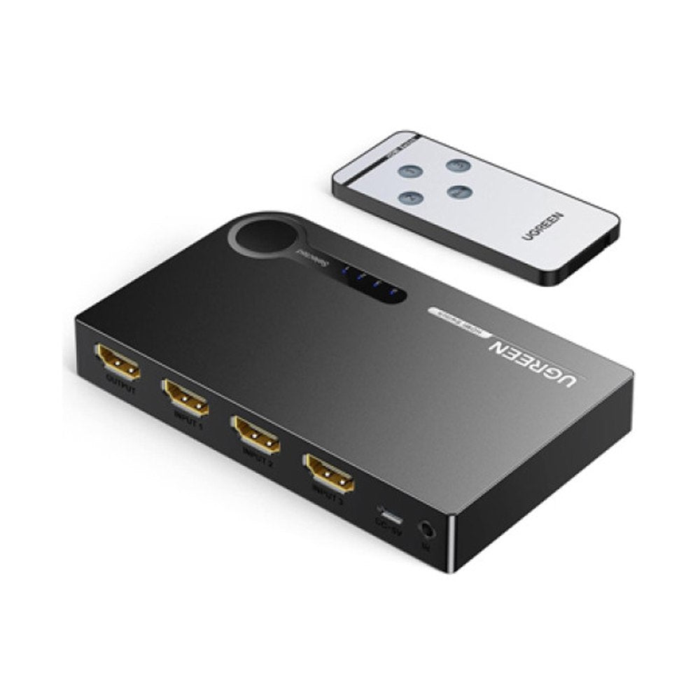 Switch HDMI 3 Puertos 4K 3D HDR UGREEN con Control 3 x 1 60Hz S1630