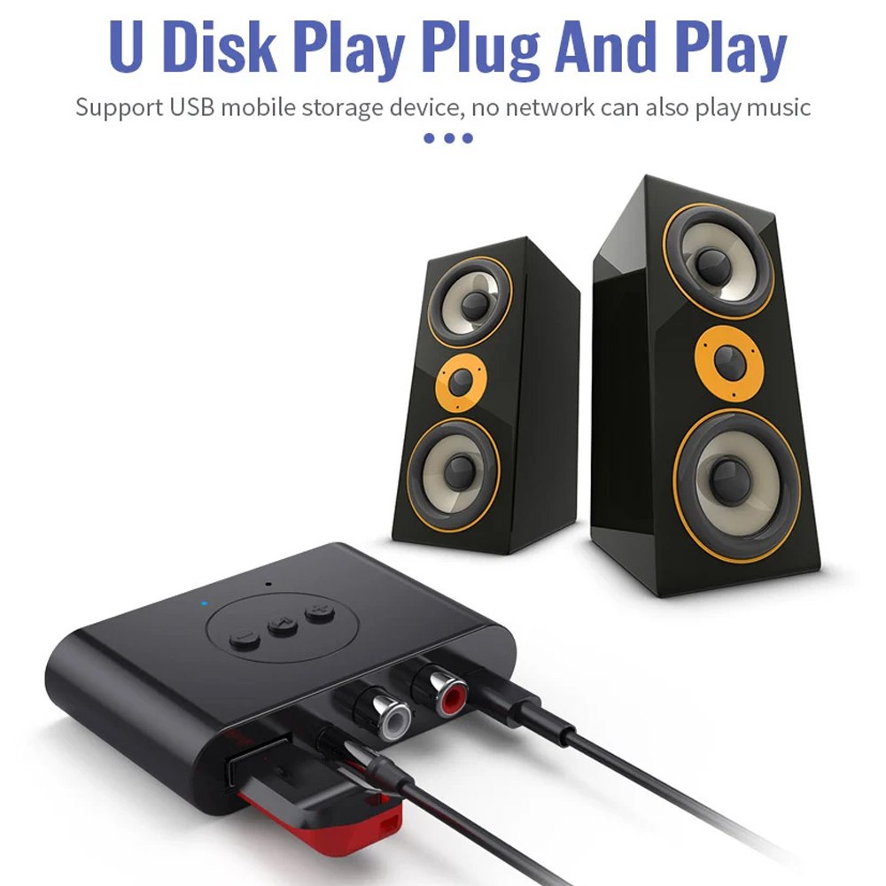 Adaptador Receptor Bluetooth 5.2 USB 2.0 RCA NFC 3.5mm S1641