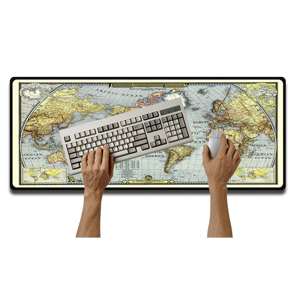 Mouse pad Base Escritorio Extra Large 30x80cm Computador Mapa Globo Terraqueo S0649-56