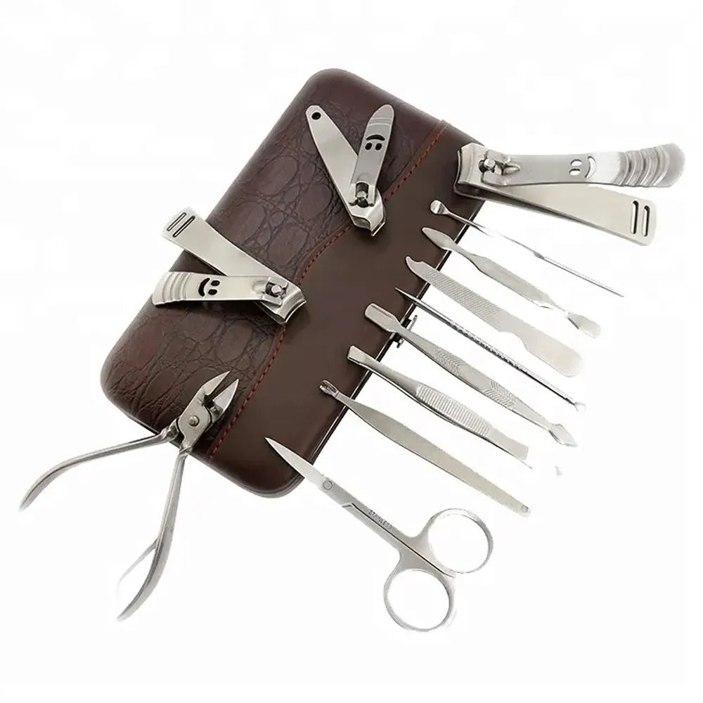 Set Manicura Pedicura Acero Inoxidable 12 Piezas Cortaúñas M S1477
