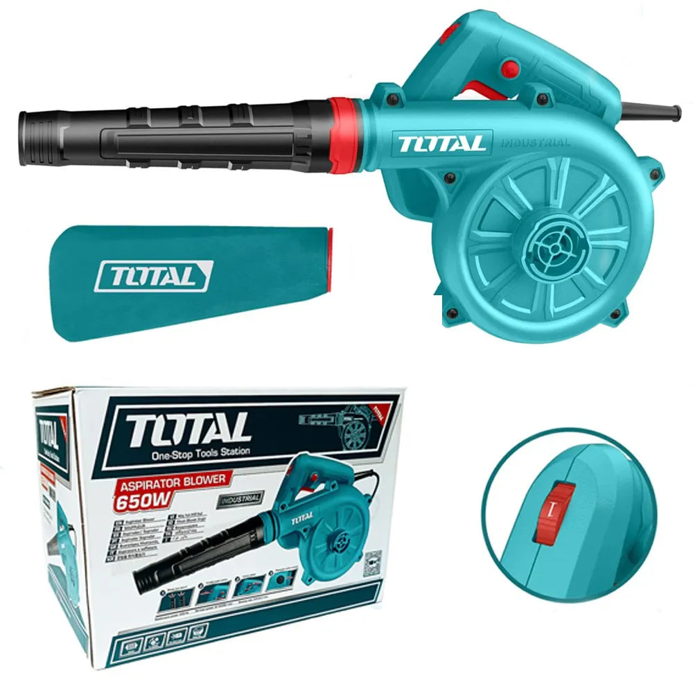 Soplador Aspirador de Aire 650W TOTAL | Profesional para PC, Laptop y Talleres S1837
