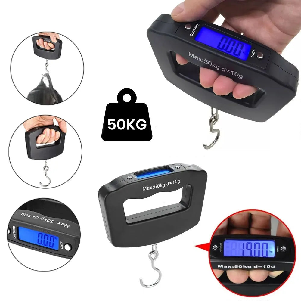 Balanza de Mano Digital LCD 10g - 50kg | Báscula Profesional para Maletas S1448