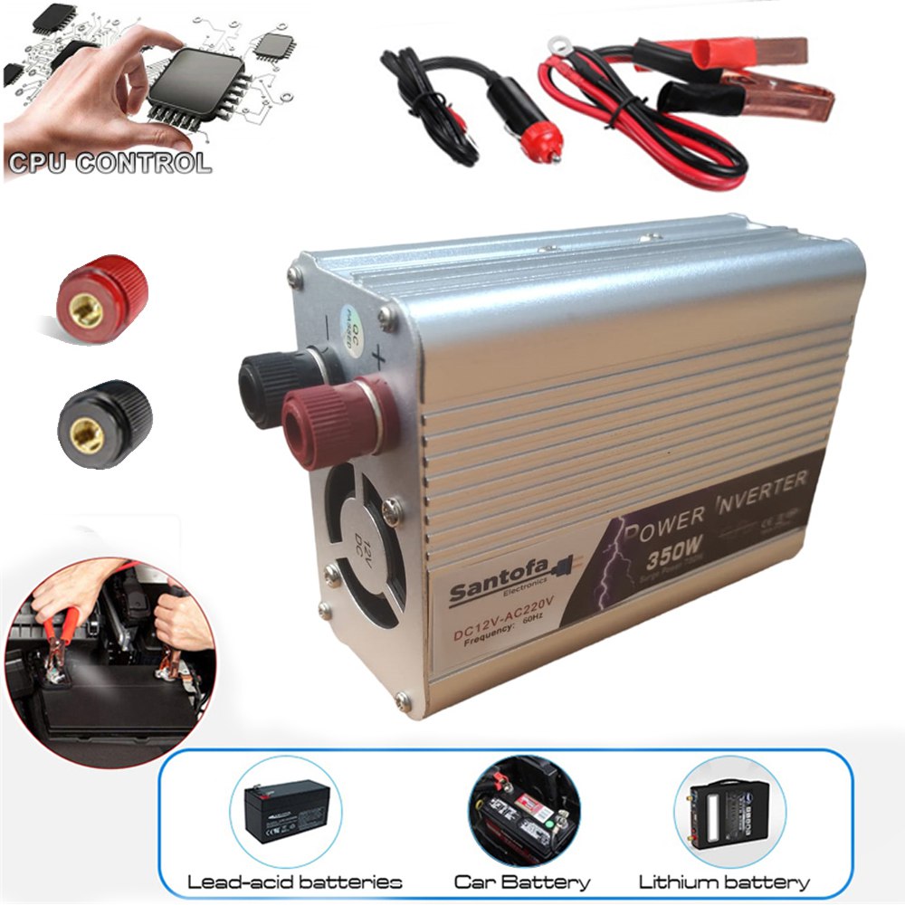 Inversor de Corriente Para Auto de 12v a 220v USB 5V 350w SANTOFA S1383