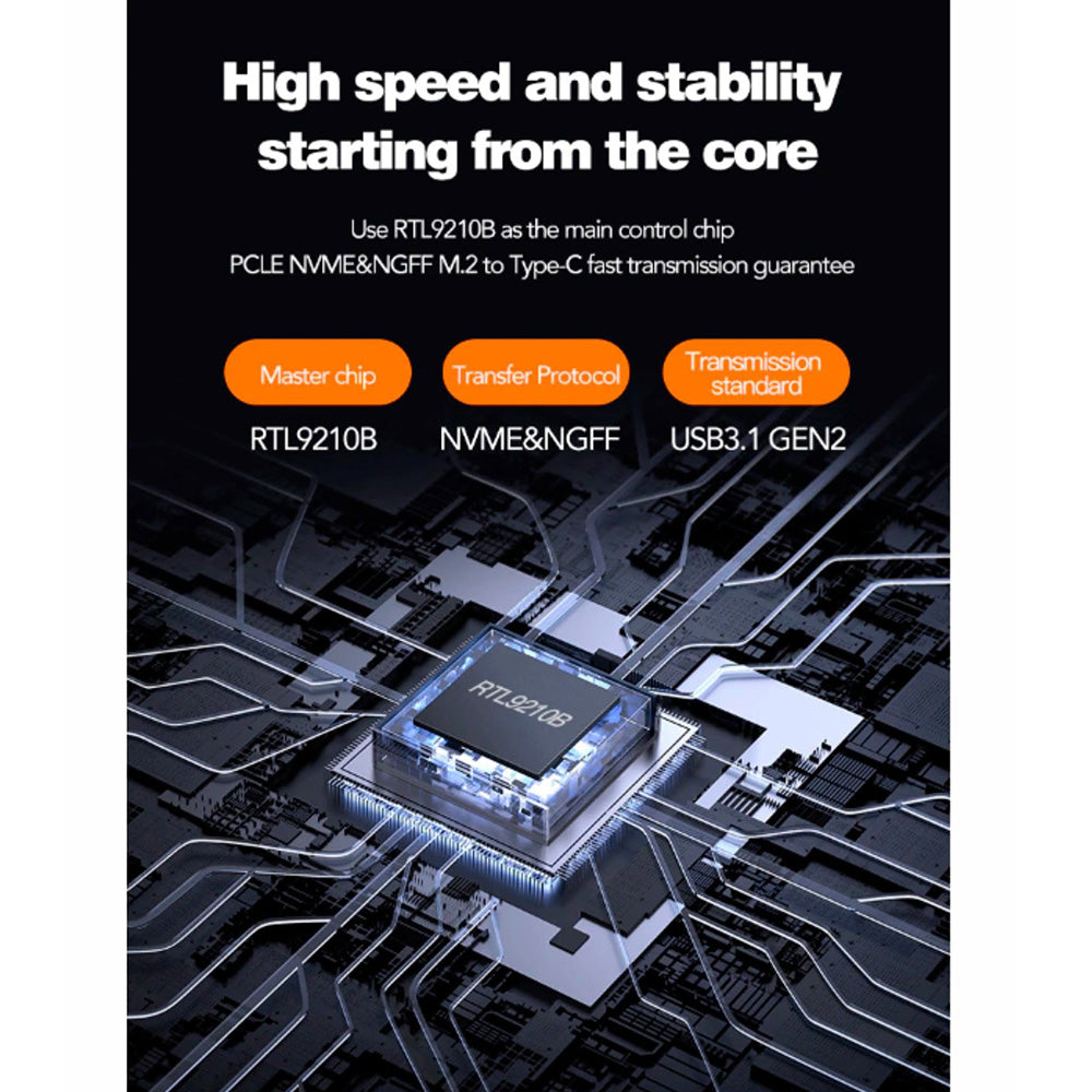 Case Gabinete de Aluminio para Disco Sólido M.2 NVMe SATA Dual Protocol NETCOM S2148