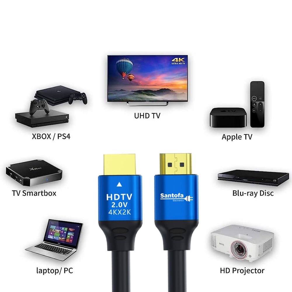 Cable HDMI 2.0 5 Metros SANTOFA Ultra HD 3D 4K 60hz 2160P PVC S1304